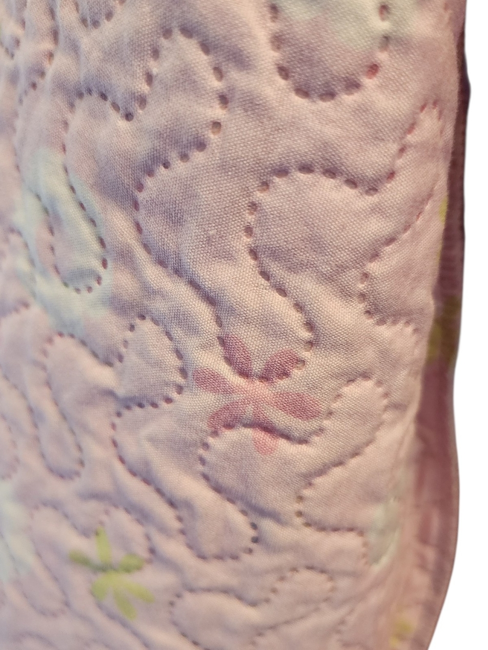 Repurposed Quilt Floral Patchwork Jacket Light Pink Lightweight Boho Vintage - Picture 12 of 12
